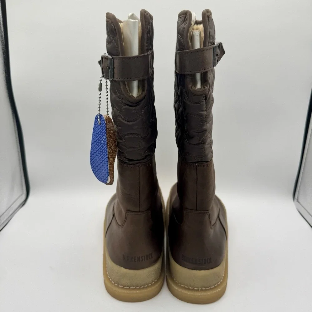Birkenstock Iskut‎ Boots Women's Size 7 EU 38 Brown Leather Fleece-Lined